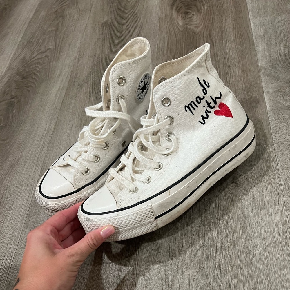 White Platform Converse